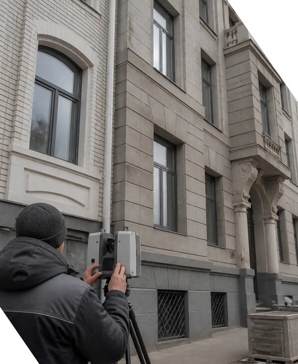 Лазерное сканирование фасадов зданий для обследования в Каменске-Уральском